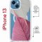 Чехол-накладка iPhone 13 Kruche Magrope Print Pink and white
