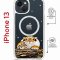Чехол-накладка Apple iPhone 13 (610629) Kruche PRINT тигр первый снег