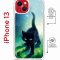 Чехол-накладка Apple iPhone 13 (610629) Kruche PRINT Черный кот