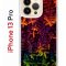 Чехол-накладка Apple iPhone 13 Pro (606543) Kruche PRINT Neon leaves