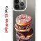 Чехол-накладка iPhone 13 Pro Kruche Print Donuts