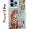 Чехол-накладка iPhone 13 Pro Kruche Print Тигр под деревом