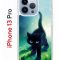 Чехол-накладка Apple iPhone 13 Pro (606543) Kruche PRINT Черный кот