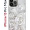 Чехол-накладка iPhone 13 Pro Max Kruche Print White roses