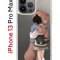Чехол-накладка iPhone 13 Pro Max Kruche Print Девочка с мишкой
