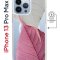 Чехол-накладка iPhone 13 Pro Max Kruche Magnet Print Pink and white