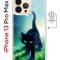 Чехол-накладка iPhone 13 Pro Max Kruche Magnet Print Черный кот