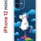 Чехол-накладка iPhone 12 mini Kruche Print Flying Unicorn