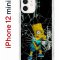 Чехол-накладка iPhone 12 mini Kruche Print Барт Симпсон