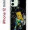 Чехол-накладка iPhone 12 mini Kruche Print Барт Симпсон