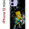 Чехол-накладка iPhone 12 mini Kruche Print Барт Симпсон