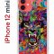 Чехол-накладка iPhone 12 mini Kruche Print Colored beast