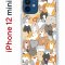 Чехол-накладка iPhone 12 mini Kruche Print Котики