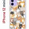 Чехол-накладка iPhone 12 mini Kruche Print Котики