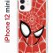 Чехол-накладка iPhone 12 mini Kruche Print Человек-Паук красный