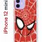 Чехол-накладка iPhone 12 mini Kruche Print Человек-Паук красный