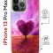 Чехол-накладка iPhone 13 Pro Max Kruche Magrope Print Pink heart