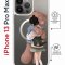 Чехол-накладка iPhone 13 Pro Max Kruche Magrope Print Девочка с мишкой