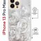 Чехол-накладка iPhone 13 Pro Max Kruche Magrope Print White roses