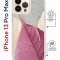 Чехол-накладка iPhone 13 Pro Max Kruche Magrope Print Pink and white