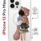 Чехол-накладка iPhone 13 Pro Max Kruche Magrope Print Девочка с мишкой