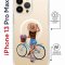 Чехол-накладка iPhone 13 Pro Max Kruche Magrope Print Велосипедная прогулка
