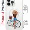 Чехол-накладка iPhone 13 Pro Max Kruche Magrope Print Велосипедная прогулка