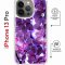 Чехол-накладка iPhone 13 Pro Kruche Magrope Print Purple leaves