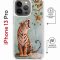 Чехол-накладка iPhone 13 Pro Kruche Magrope Print Тигр под деревом