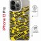 Чехол-накладка iPhone 13 Pro Kruche Magrope Print Warning