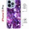 Чехол-накладка iPhone 13 Pro Kruche Magrope Print Purple leaves