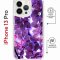 Чехол-накладка iPhone 13 Pro Kruche Magrope Print Purple leaves