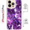 Чехол-накладка iPhone 13 Pro Kruche Magrope Print Purple leaves