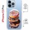 Чехол-накладка Apple iPhone 13 Pro (610630) Kruche PRINT Donuts