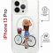 Чехол-накладка iPhone 13 Pro Kruche Magrope Print Велосипедная прогулка