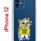 Чехол-накладка iPhone 12/12 Pro Kruche Print Сова в очках