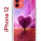 Чехол-накладка iPhone 12/12 Pro Kruche Print Pink heart