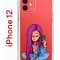 Чехол-накладка Apple iPhone 12  (588925) Kruche PRINT Pink Hair