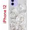Чехол-накладка iPhone 12/12 Pro Kruche Print White roses