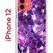 Чехол-накладка iPhone 12/12 Pro Kruche Print  Purple leaves