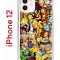 Чехол-накладка iPhone 12/12 Pro Kruche Print Симпсоны