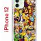 Чехол-накладка iPhone 12/12 Pro Kruche Print Симпсоны