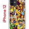 Чехол-накладка iPhone 12/12 Pro Kruche Print Симпсоны