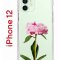 Чехол-накладка iPhone 12/12 Pro Kruche Print Пион