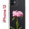 Чехол-накладка iPhone 12/12 Pro Kruche Print Пион