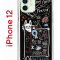 Чехол-накладка iPhone 12/12 Pro Kruche Print Кот Питер