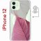 Чехол-накладка iPhone 12/12 Pro Kruche Magnet Print Pink and white