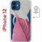 Чехол-накладка iPhone 12/12 Pro Kruche Magnet Print Pink and white