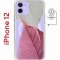 Чехол-накладка iPhone 12/12 Pro Kruche Magnet Print Pink and white