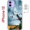 Чехол-накладка Apple iPhone 12  (598886) Kruche PRINT Журавли